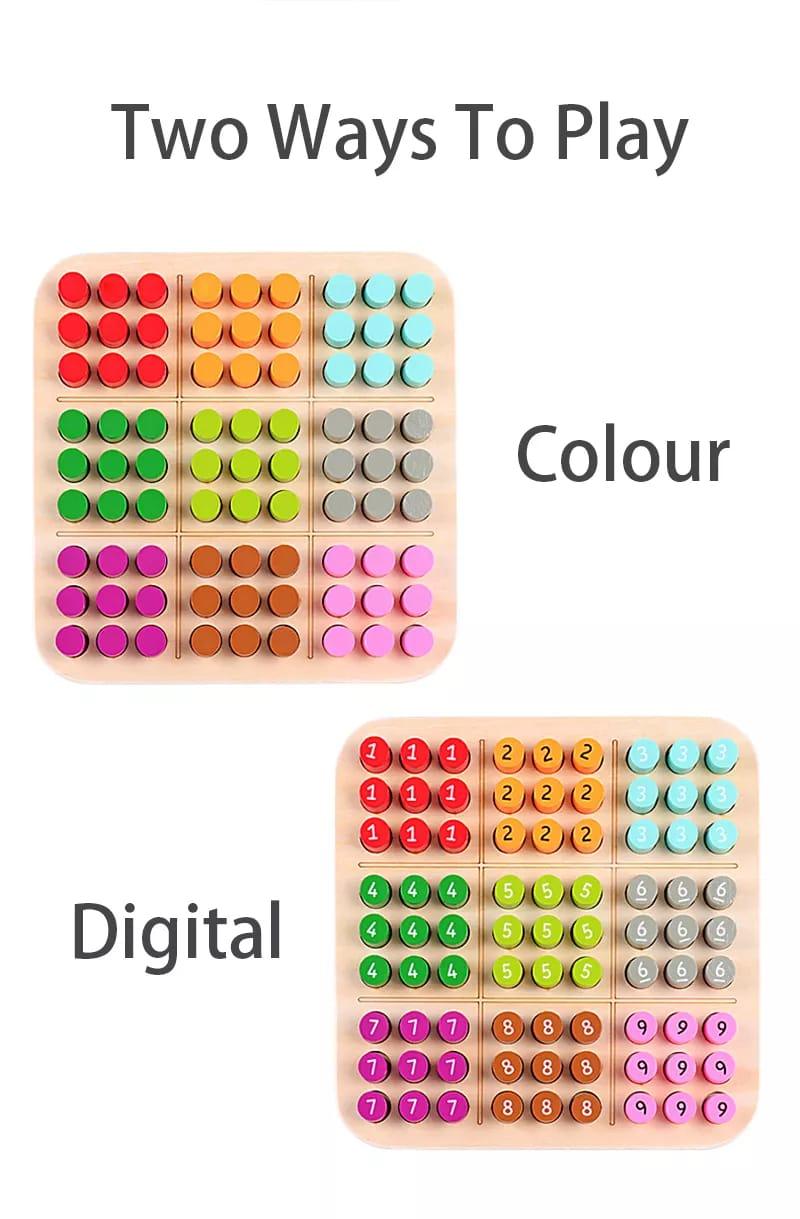 Wooden Number Puzzle Sudoku Board Games 1 - Kids Bestie