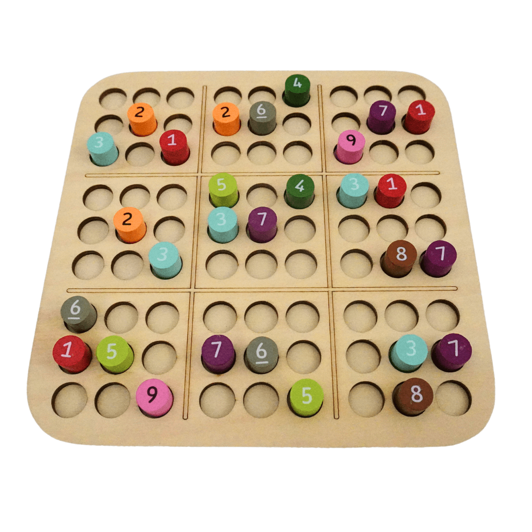 Wooden Number Puzzle Sudoku Board Games - Kids Bestie