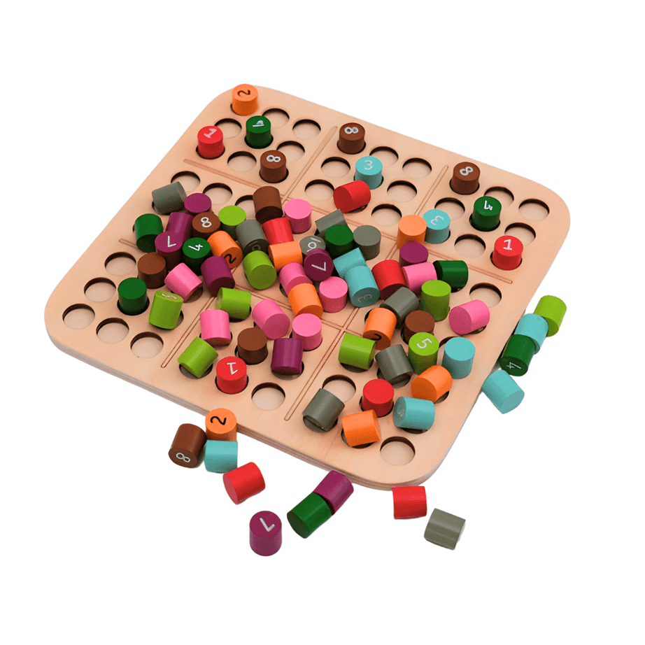 Wooden Number Puzzle Sudoku Board Games - Kids Bestie