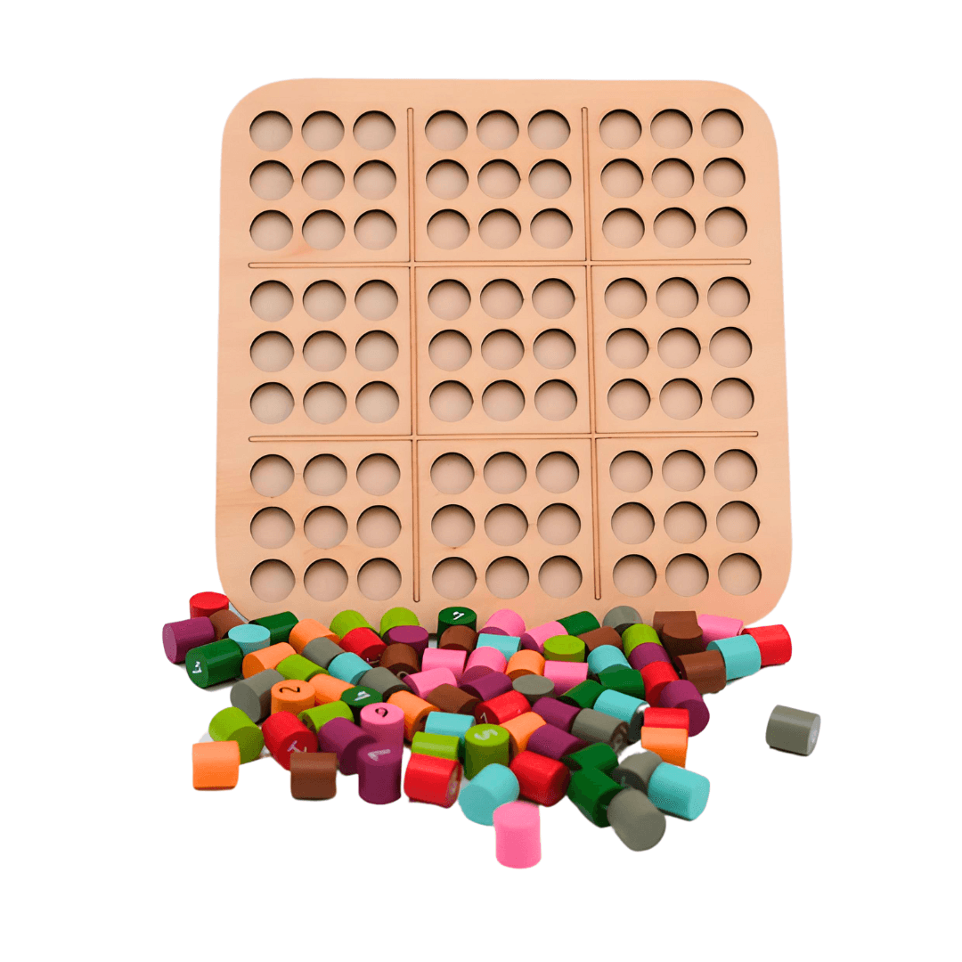 Wooden Number Puzzle Sudoku Board Games - Kids Bestie
