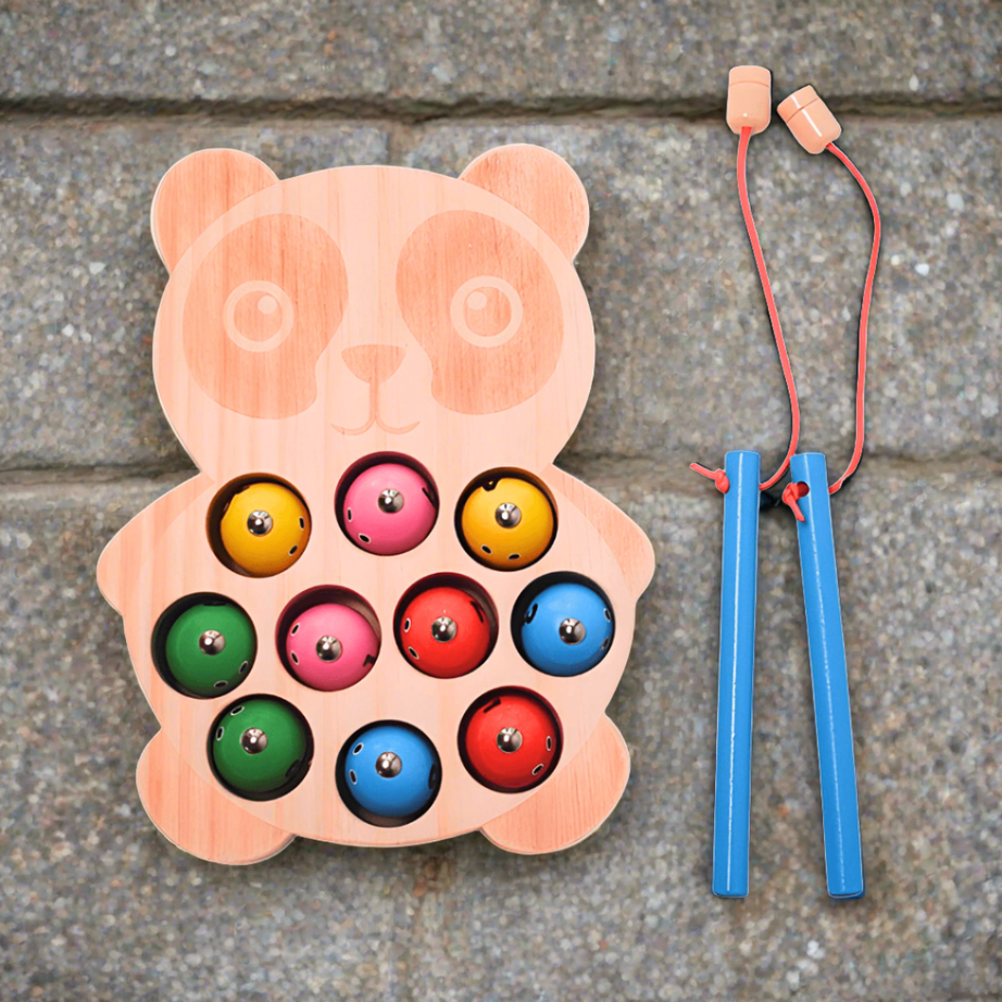 Wooden Panda Fishing | Magnetic Toy Set-1 - Kids Bestie