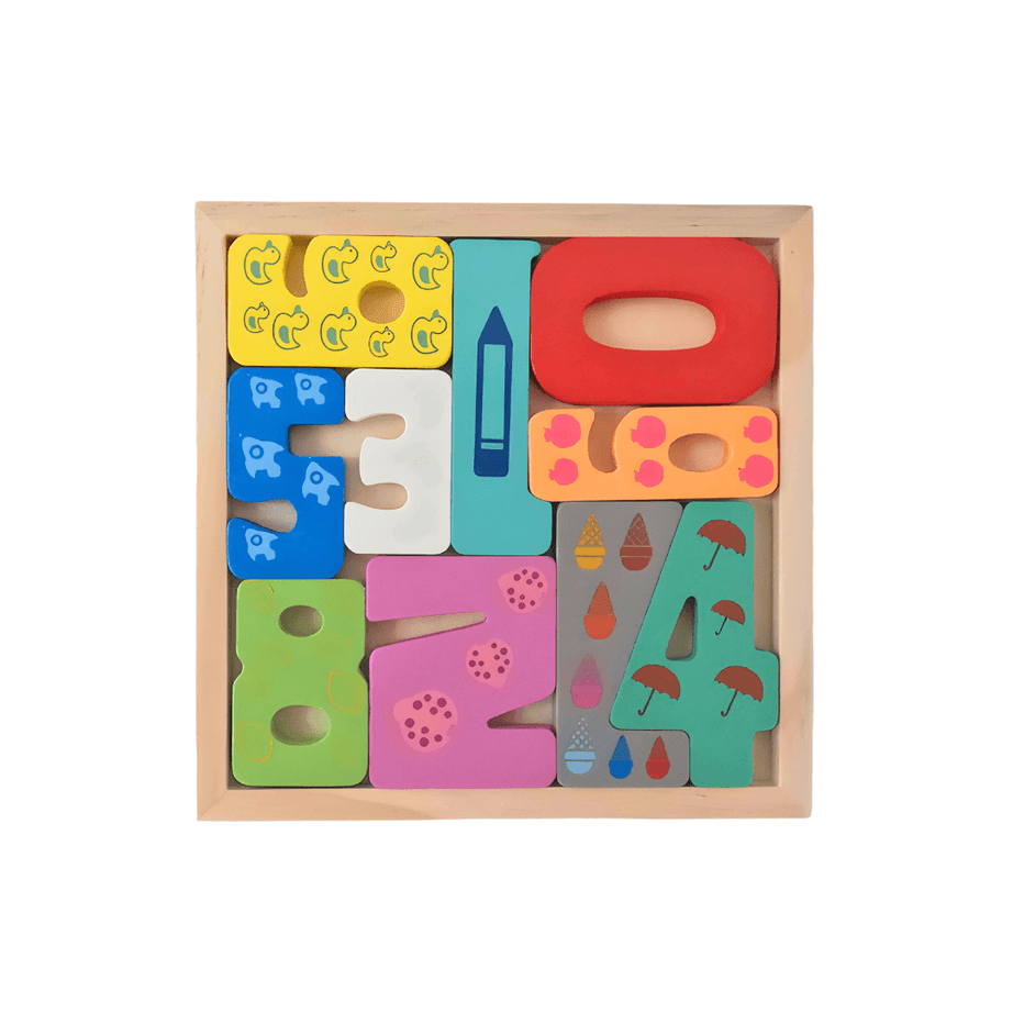 Wooden Puzzle for kids Math Numbers Learning (Square) Jigsaw Puzzle for kids Montessori Knowledgeable Toys for Kids above 18 months - Kids Bestie