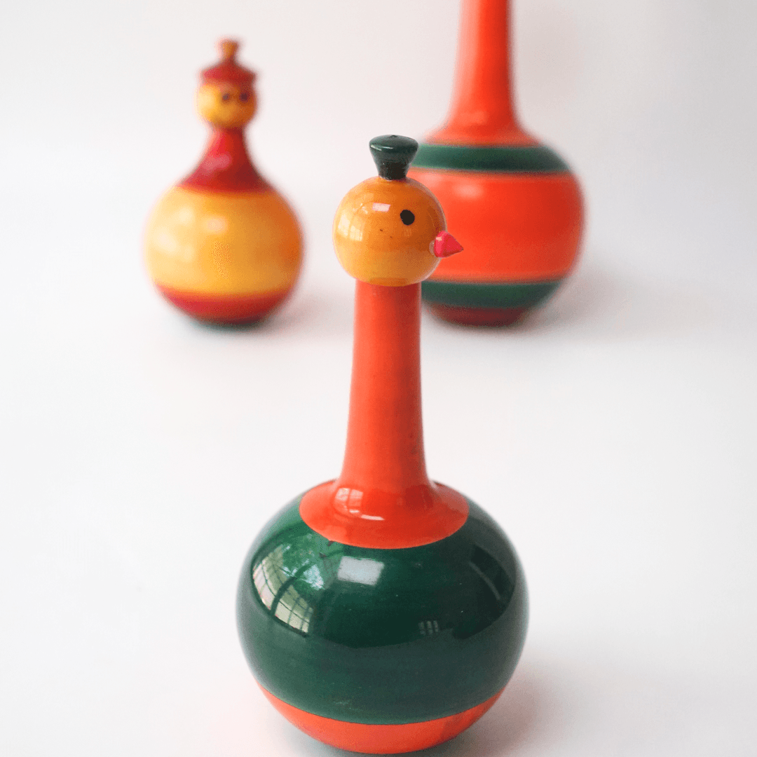 Wooden Roly Poly Magic Dancing Duck Big,Medium & Small for Kids (3 Years+) - Multicolor - Kids Bestie