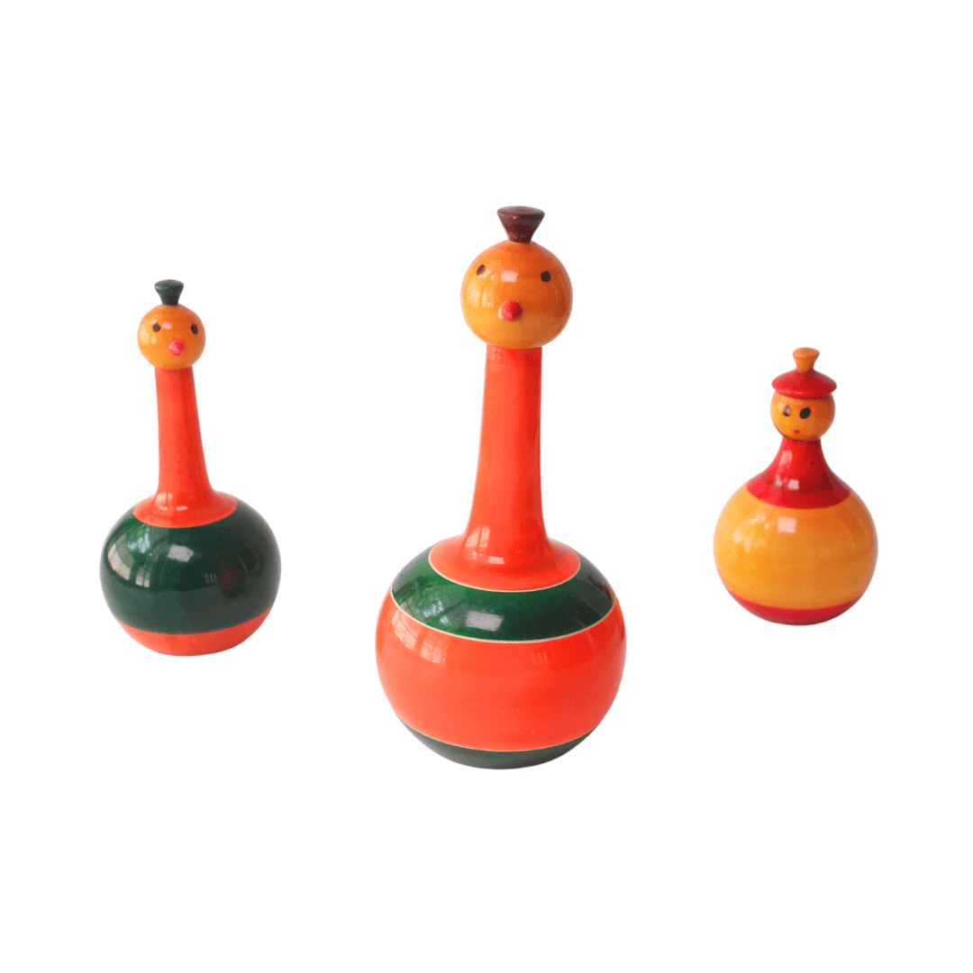 Yellow Duck Roly Polys Wooden Roly Poly Magic Dancing Duck Big,Medium & Small for Kids (3 Yea ...