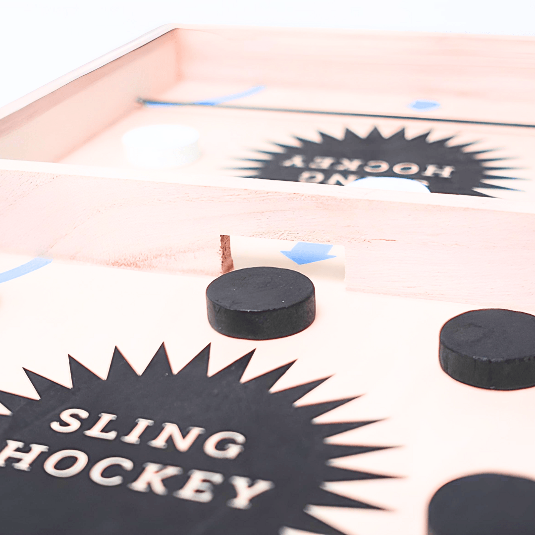 Wooden Sling Hockey Game for Adults & Kids - Kids Bestie
