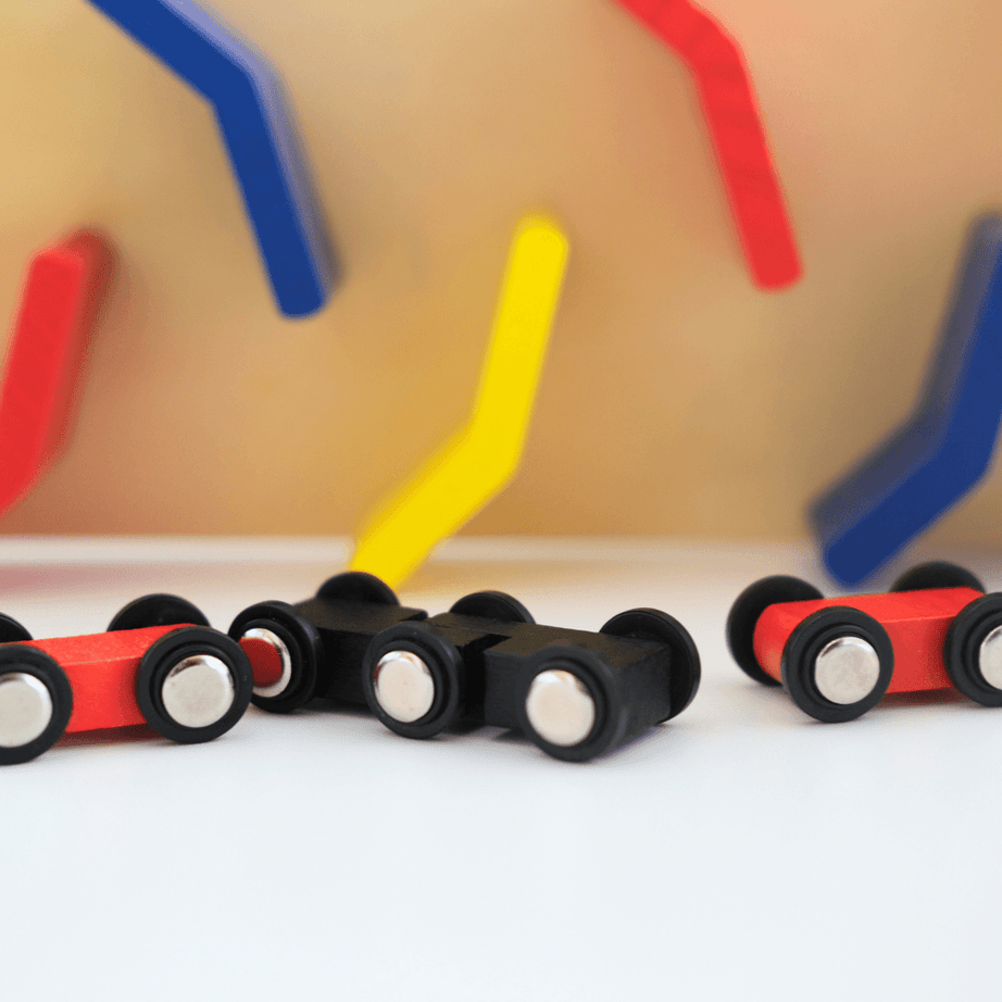 Wooden Small Slippery Cars Race Track playset- Multi Color - Kids Bestie