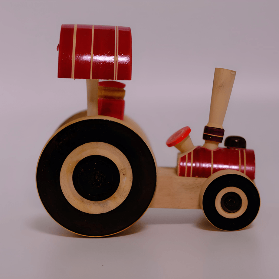 Wooden Tractor Big for Kids 1 Year+ (Random colour will be send) - Kids Bestie