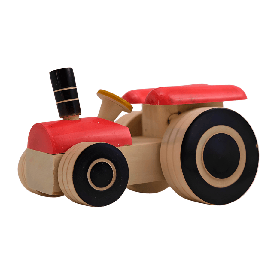 Wooden Tractor Small for Kids 1 Year+(Random colours will be send) - Kids Bestie