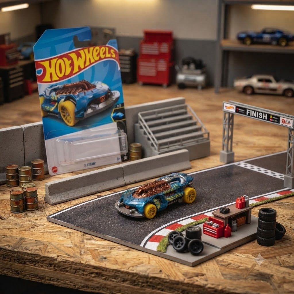 1+1 Hot Wheels Combo Blue Speedsters Collection: Volvo 240 & X-Steam