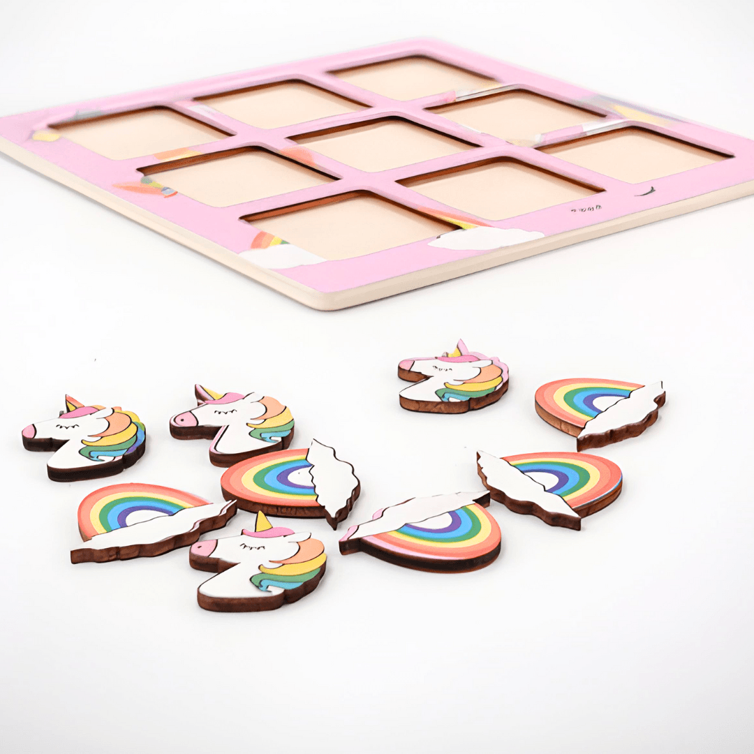 XOX Game Board-Hulk, ironman/unicorn, rainbow-1 Board(Random design will be send) - Kids Bestie