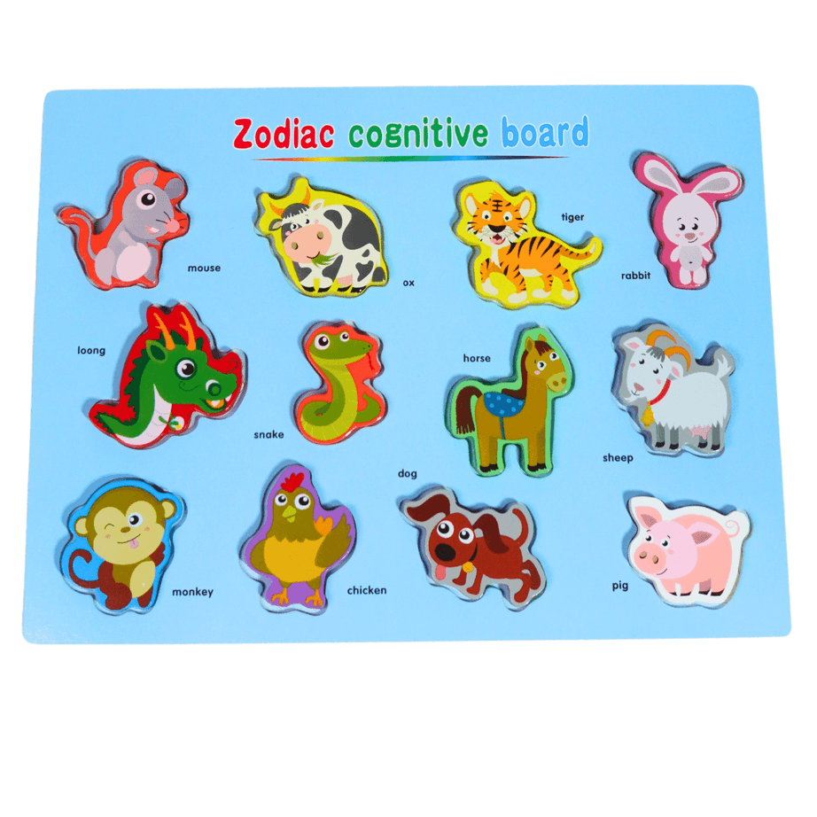 Zodiac Animals Cognitive Board for Kids - Kids Bestie