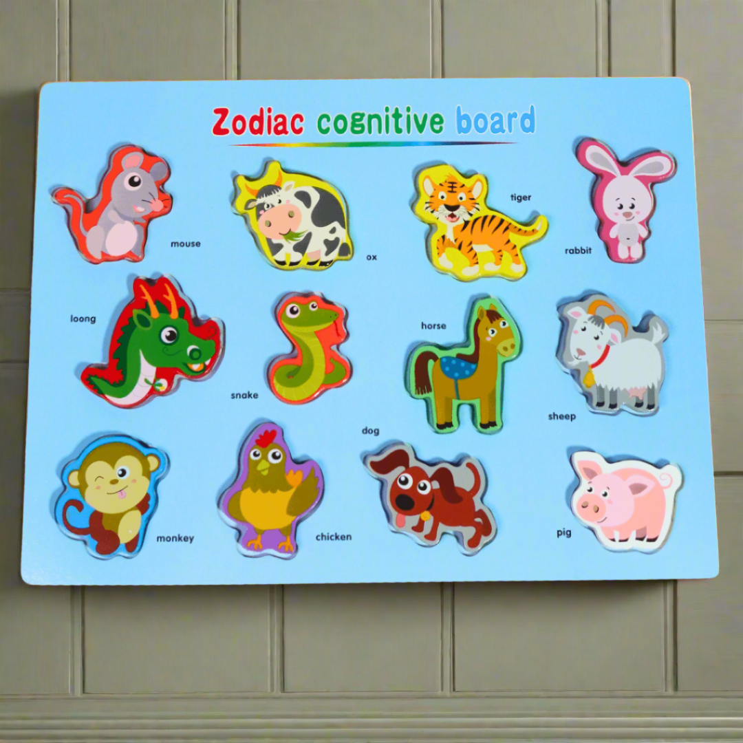 Zodiac Animals Cognitive Board for Kids - Kids Bestie