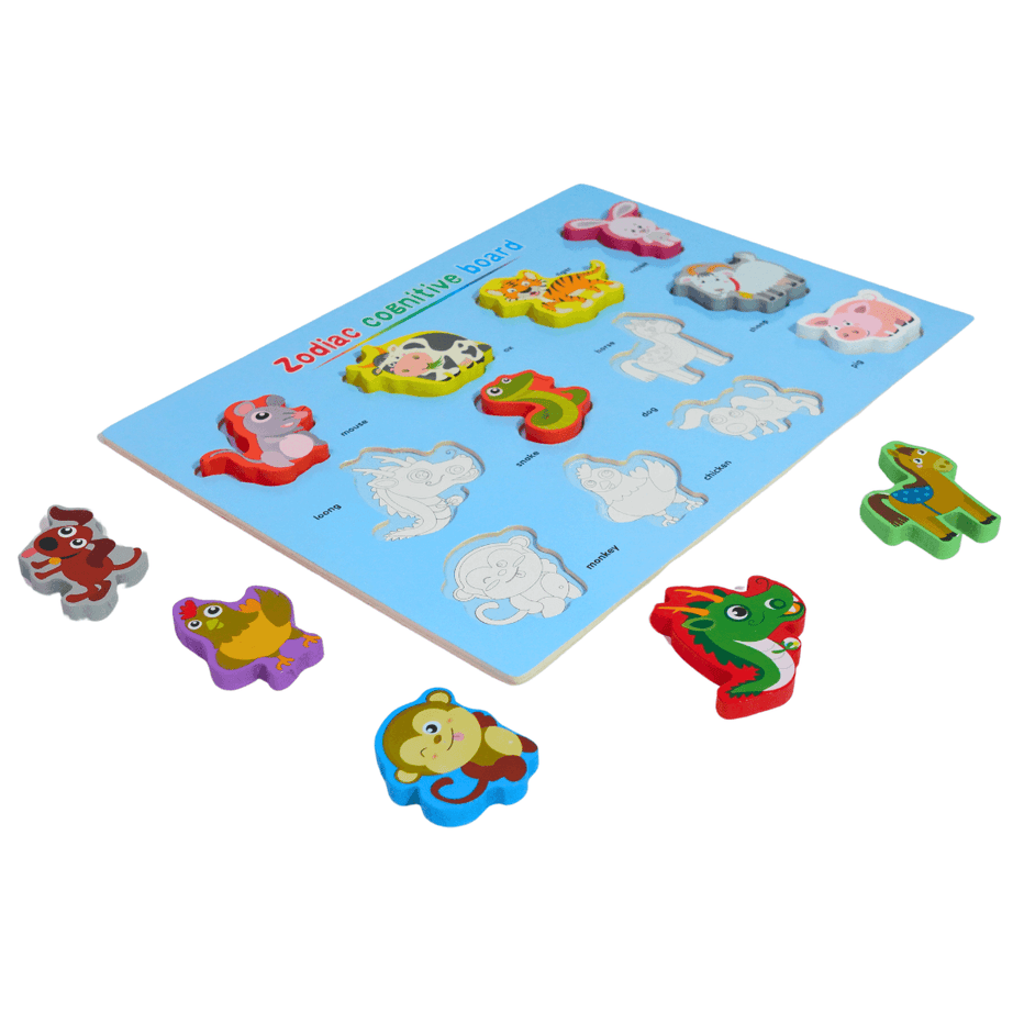Zodiac Animals Cognitive Board for Kids - Kids Bestie